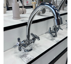 Смеситель д/кухни латунь, хром, шпилька 41-86 П (с ПВ-40см)