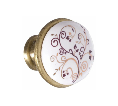 Ручка-кнопка бронза с фарфором KF01-04 BA