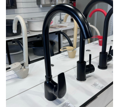 Смеситель для кухни c бок.ручкой латунь, черн.эмаль T2813BK-1