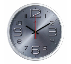 Часы ХРОМ 3027-21 d=30см круг.серебро,Рубин