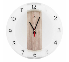 Часы Текстура дерева 3327-004 d=34см круг.прозрачный,Рубин