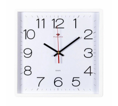 Часы КЛАССИКА 3028-141W 30*30см квадрат белый ,Рубин