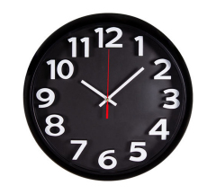 Часы 3D 3200-004 d=32см круг.черный,Рубин