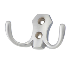 Крючок 2-х рожковый  хром мат