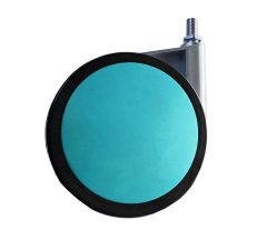 Опора колесная D-125мм на резьбе без стопора рех.ход бирюза