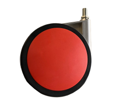 Опора колесная D-125мм на резьбе без стопора рех.ход красный