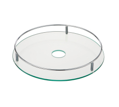 Полка центральная 350мм для трубы D50 стекло+хром