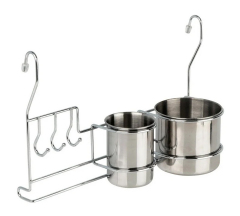 Полка на рейлинг со стаканами для стол.приборов хром MX-400